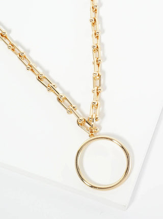 Circle Pendant w/ HardWear Chain Necklace