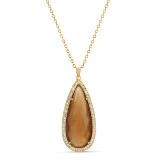 Shimmer Stone Pendant Necklace