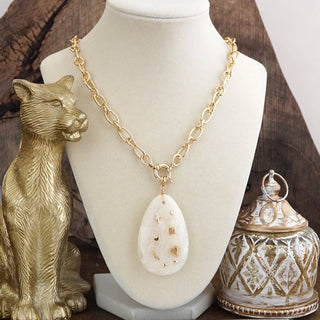Acrylic Teardrop Charm Necklace