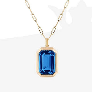 Square Zircon Pendant Necklace