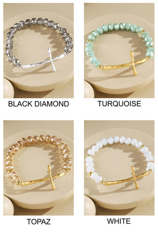 Beaded Cross Stretch Bracelet