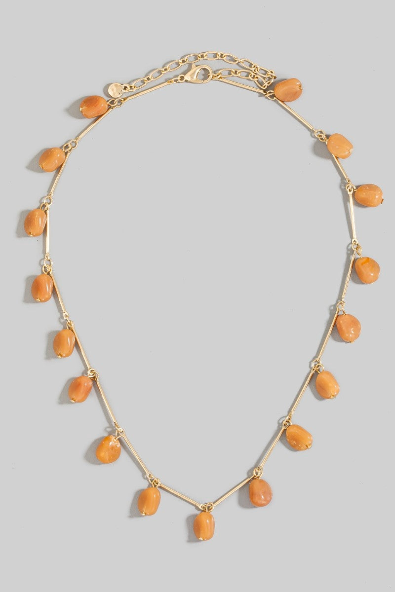 Dainty Bar & Acrylic Charm Necklace