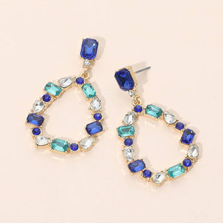 Stone Cluster Teardrop Earrings