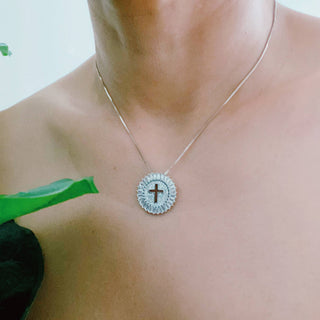 Mesmerized By The Cross Necklace: Silver