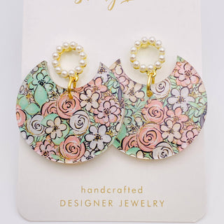 Preppy Floral Pearl Earrings