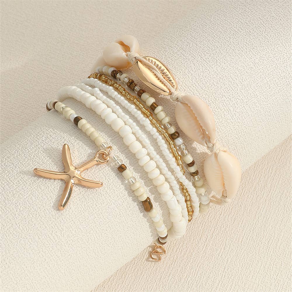 Starfish Woven Bracelet: White / Medium