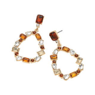 Stone Cluster Teardrop Earrings