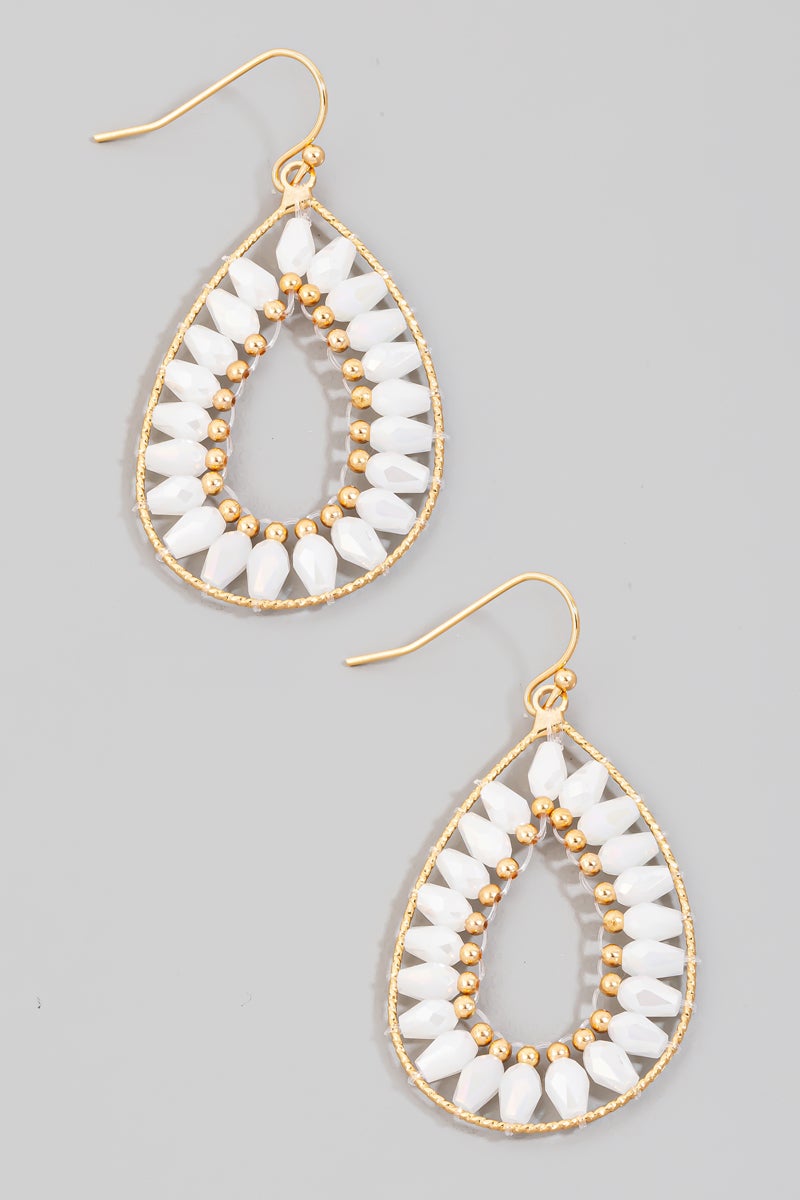 Beaded Tear Dangle Earrings