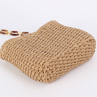 Solid Color Straw Bag