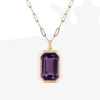 Square Zircon Pendant Necklace