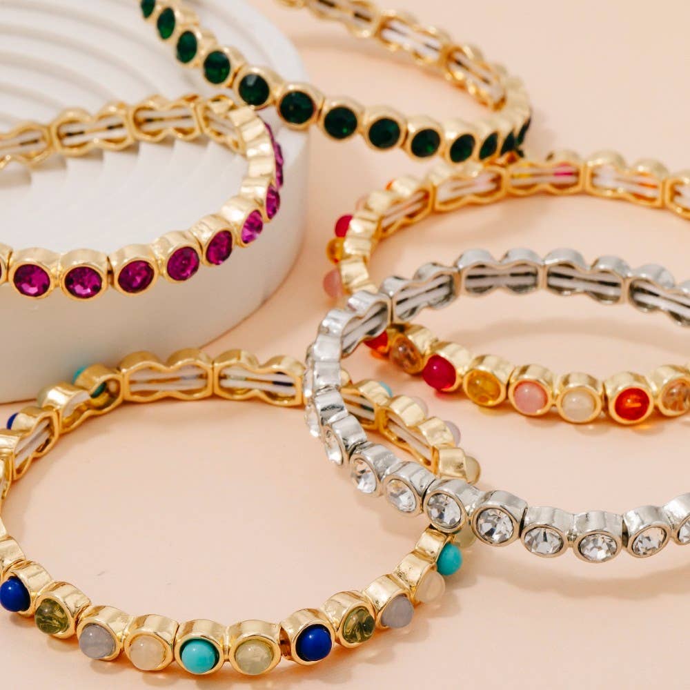 Glass Tennis Chain Bracelet