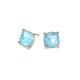 Cushion Cut Crystal Stud Earrings