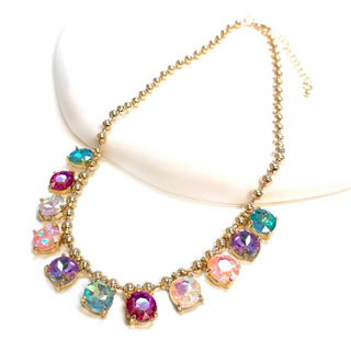 Crystal Glass Bead Dangle Necklace