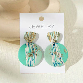 Acrylic Coastal Marble Earrings