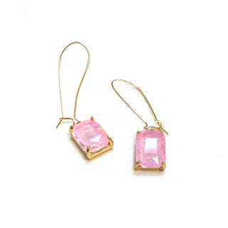 Midi Rectangle Glass Bead Dangle Earrings