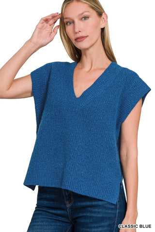 Sweater Vest with Side Slit