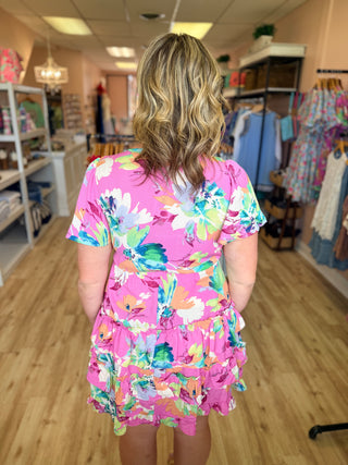 Printed Blink Ruffle Woven Dress