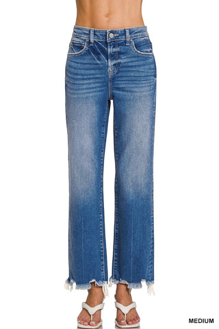 Distressed Hem Denim Pant