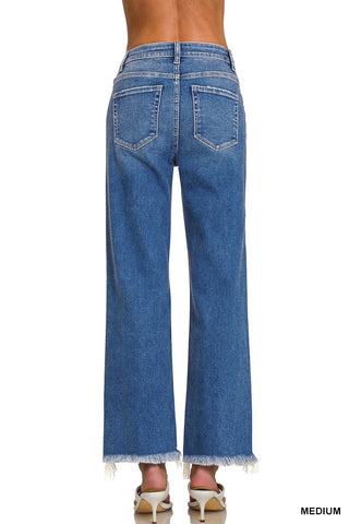 Distressed Hem Denim Pant