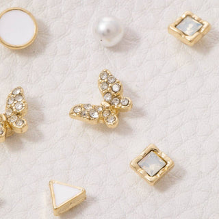 Mixed Pearls & Cross Earrings Set