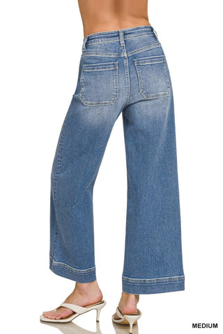 Pintuck Denim Pant