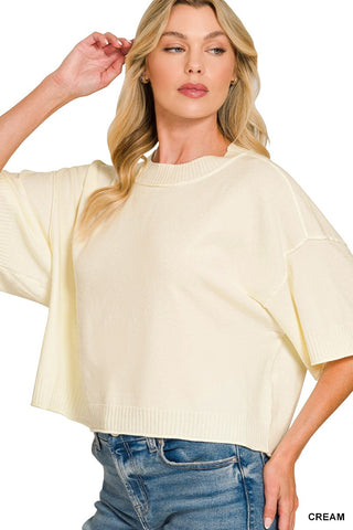 Mock Neck Boxy Sweater
