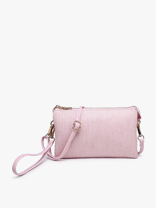 Riley Micro Straw 3 Compartment Crossbody/Wristlet