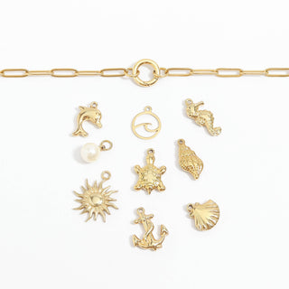 Gold Paperclip Carabiner Charm Holder Necklace
