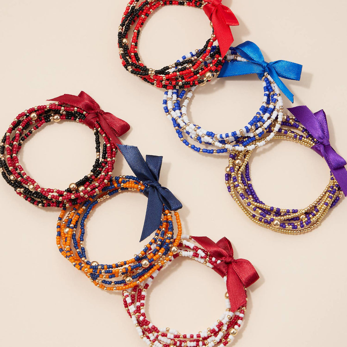 Game Day Seed Beaded Bracelet