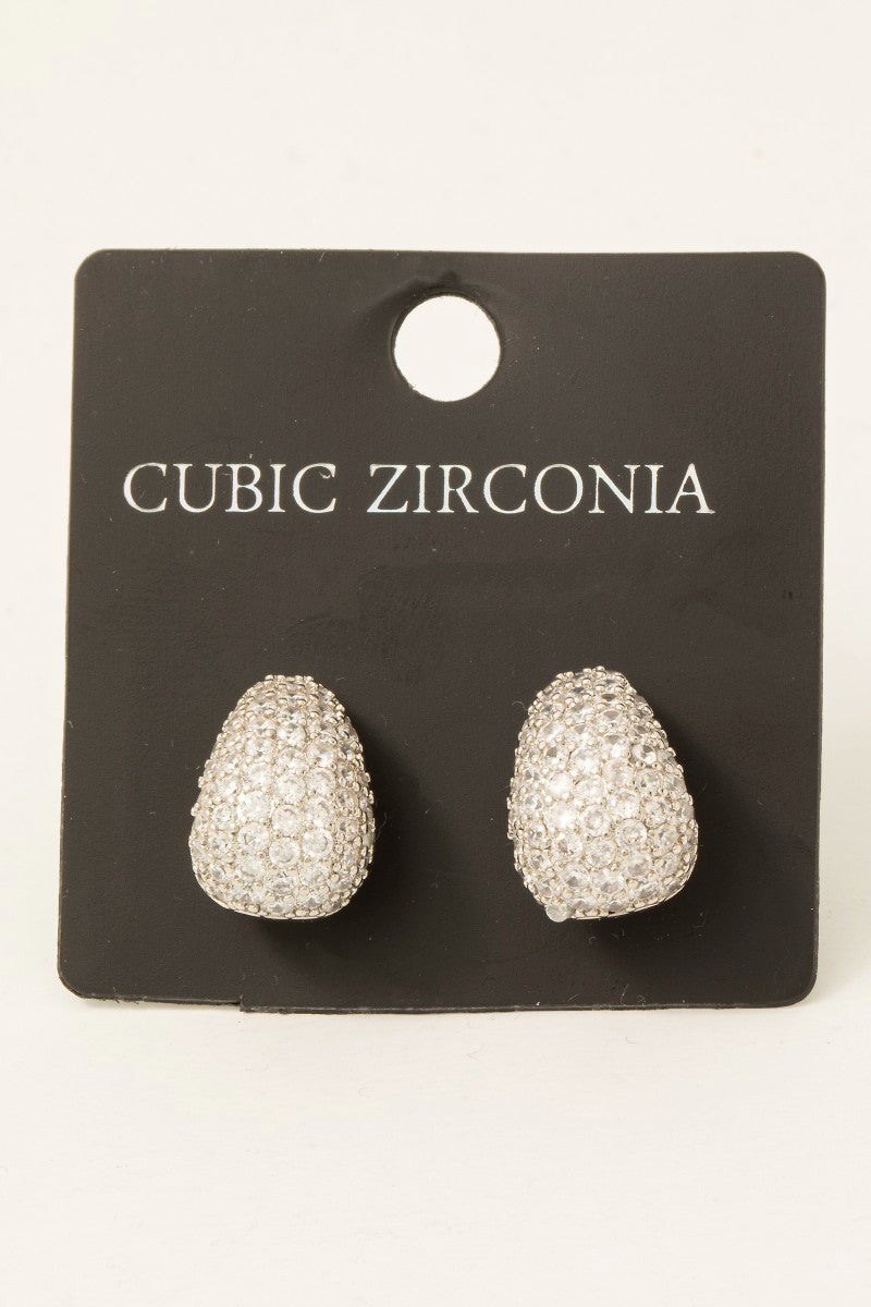 CZ Pave Teardrop Earrings