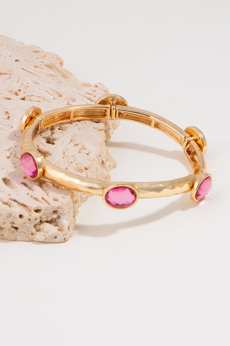 Pink Gem Stretch Bangle