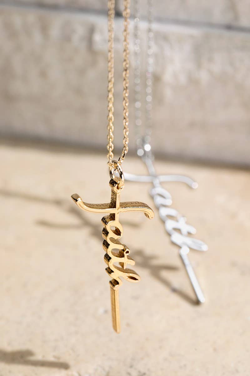 Faith Letter Pendant Necklace