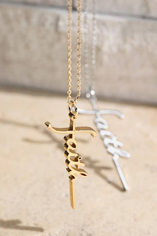 Faith Letter Pendant Necklace
