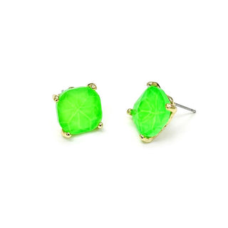 Cushion Cut Crystal Stud Earrings