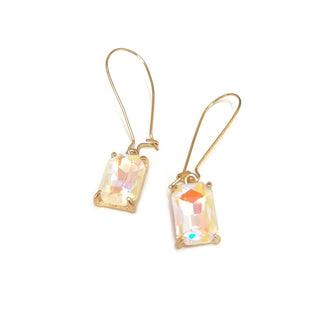 Midi Rectangle Glass Bead Dangle Earrings