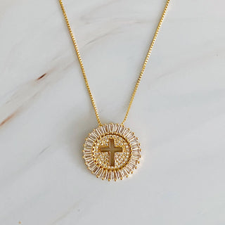 Mesmerized By The Cross Necklace: Gold