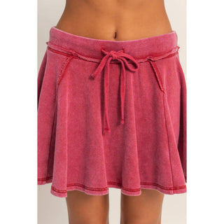 Acid Washed Flowy Skort