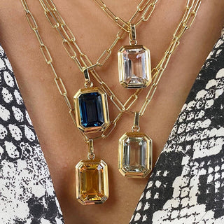 Square Zircon Pendant Necklace