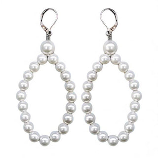 Coastal Pearl Hoop Statement Earrings