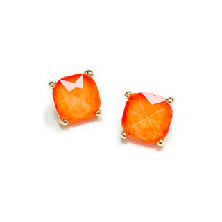 Cushion Cut Crystal Stud Earrings