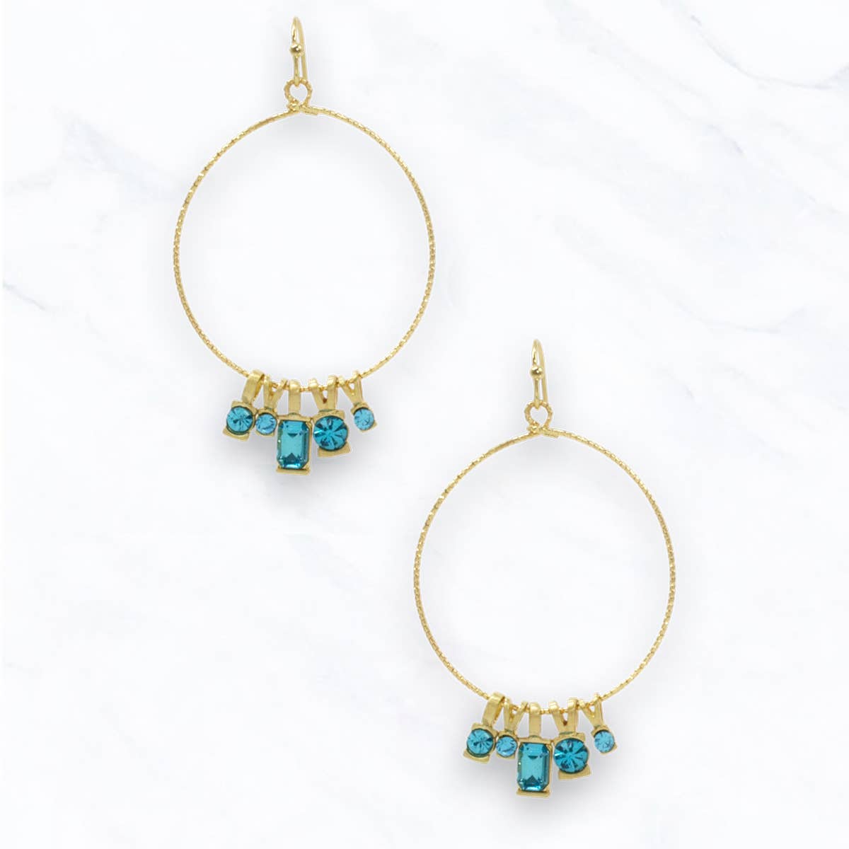 Gold Hoop Earrings w/ Charms