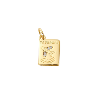 Gold First Class Passport Charm