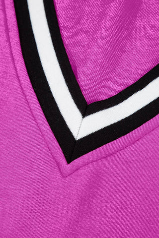 Colorblock  V Neck Active Mini Dress