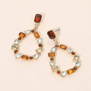 Stone Cluster Teardrop Earrings