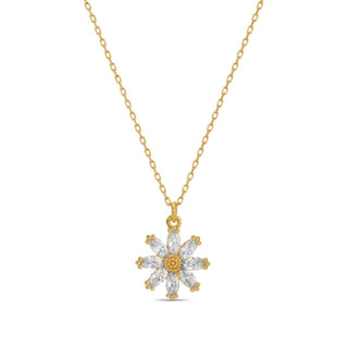 CZ Flower Pendant Necklace