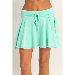 Acid Washed Flowy Skort