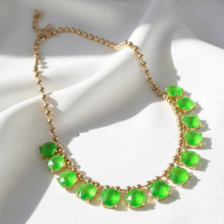 Crystal Glass Bead Dangle Necklace
