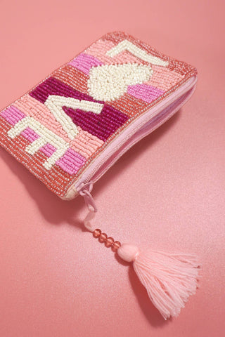 Love Seed Beaded Coin Purse