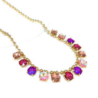 Crystal Glass Bead Dangle Necklace