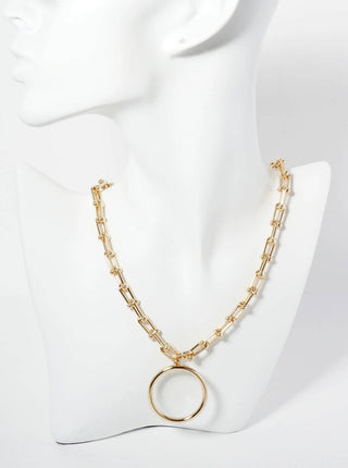 Circle Pendant w/ HardWear Chain Necklace